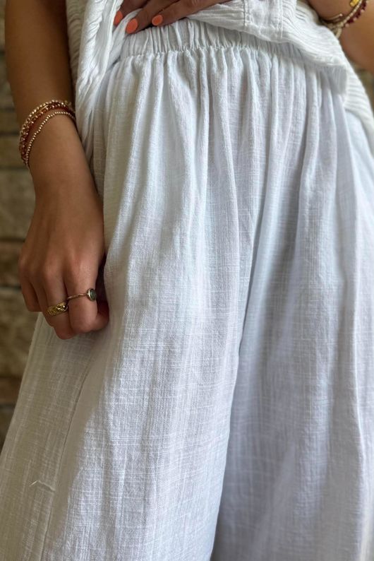 Frame Cotton Vintage Wash Barrel Pant White